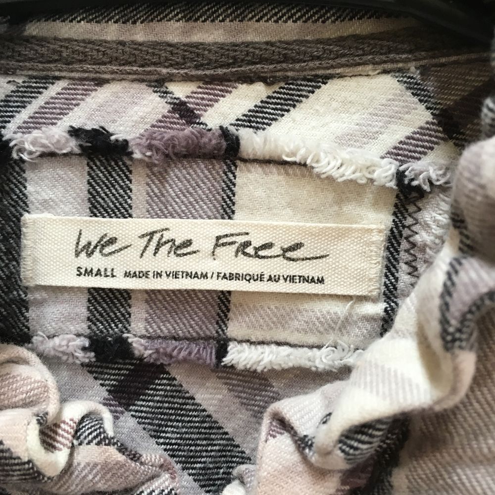 WE THE FREE‎ EMILY FLANNEL OVERSIZED TOP IN CHARCOAL PLAID - Picture 11 of 11